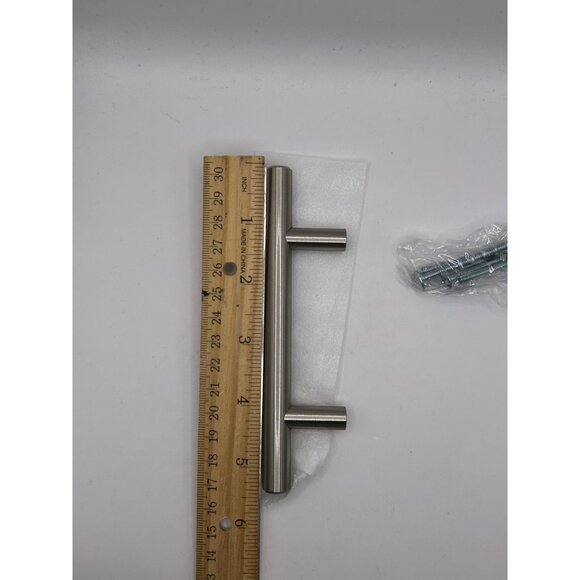 Elements Naples 5-3/8" Satin Nickel Cabinet Pull Handle With Screws - Picture 4 of 7